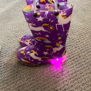 Light up unicorn rain boots